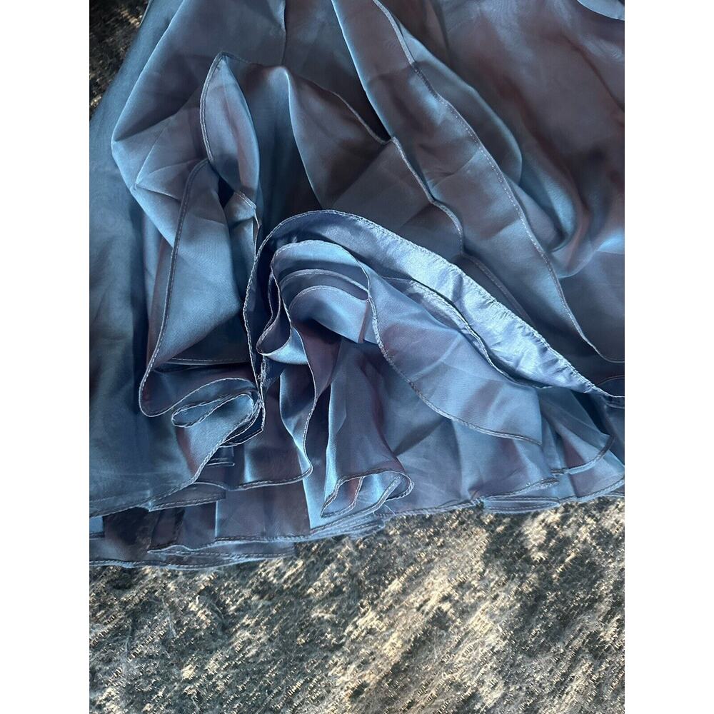 Sherri Hill 2 Piece Chiffon Skirt/Embellished Top Blue Size 6 Style 51296 Formal - Picture 14 of 15